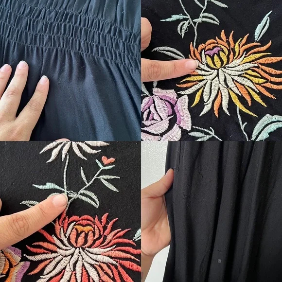 Johnny Was Pete and Greta Oversized Sleeveless Floral Embroidered Midi Dress - Picture 8 of 11